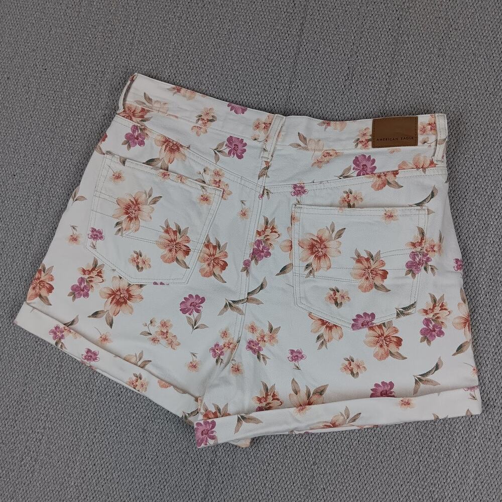 American‎ Eagle Shorts Womens 10 White Floral Print Pleated Summer Cottagecore - Picture 7 of 14